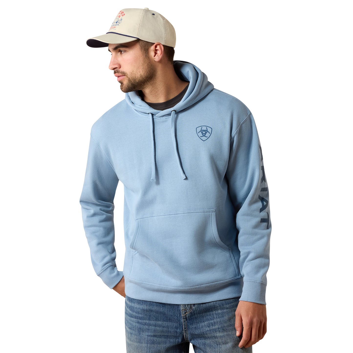 Ariat Men's Light Denim Logo Hoodie 10079368