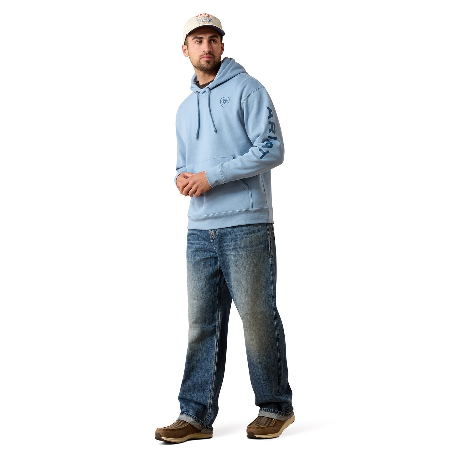 Ariat Men's Light Denim Logo Hoodie 10079368