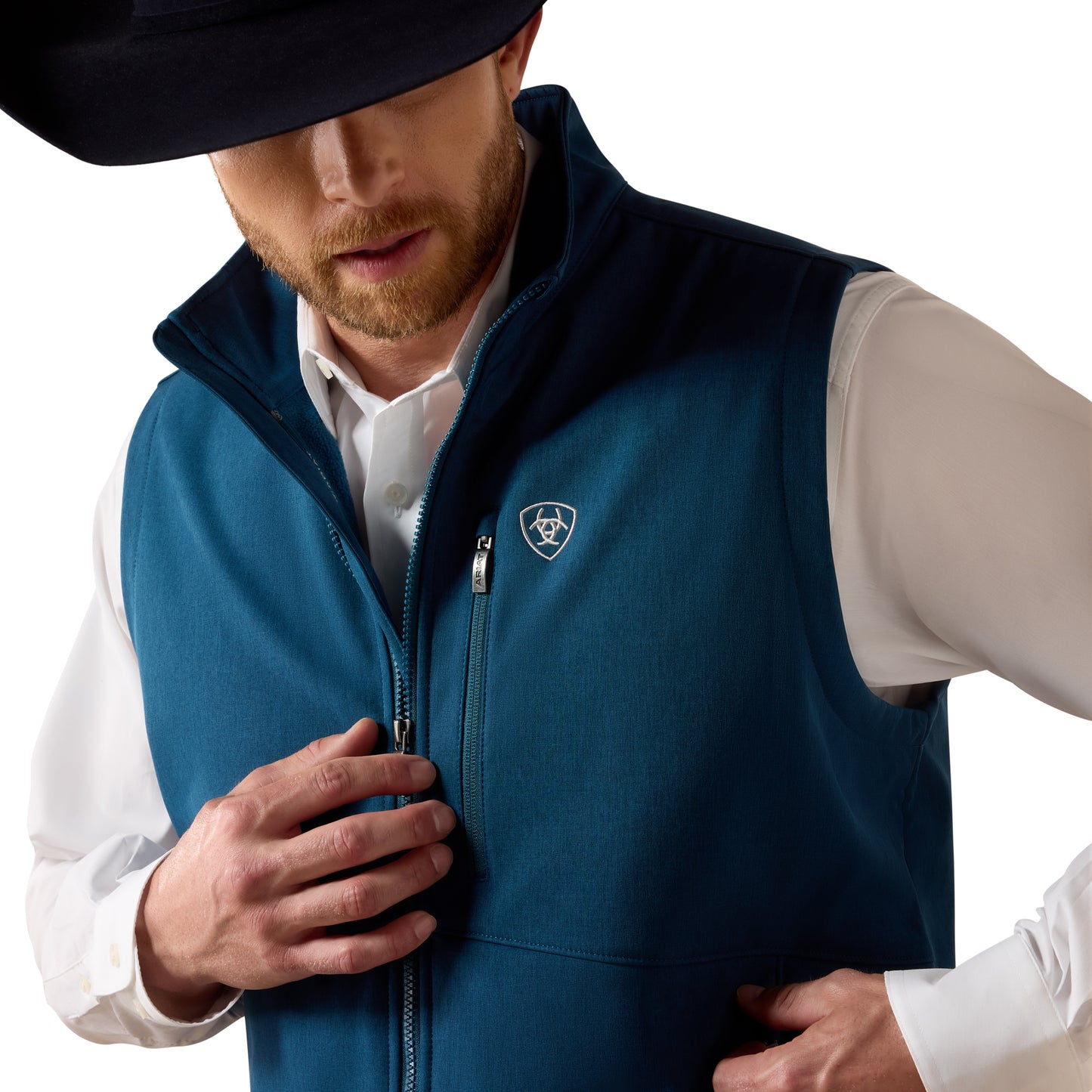 Ariat Men's Logo Legion Blue Heather Softshell Vest 10079366