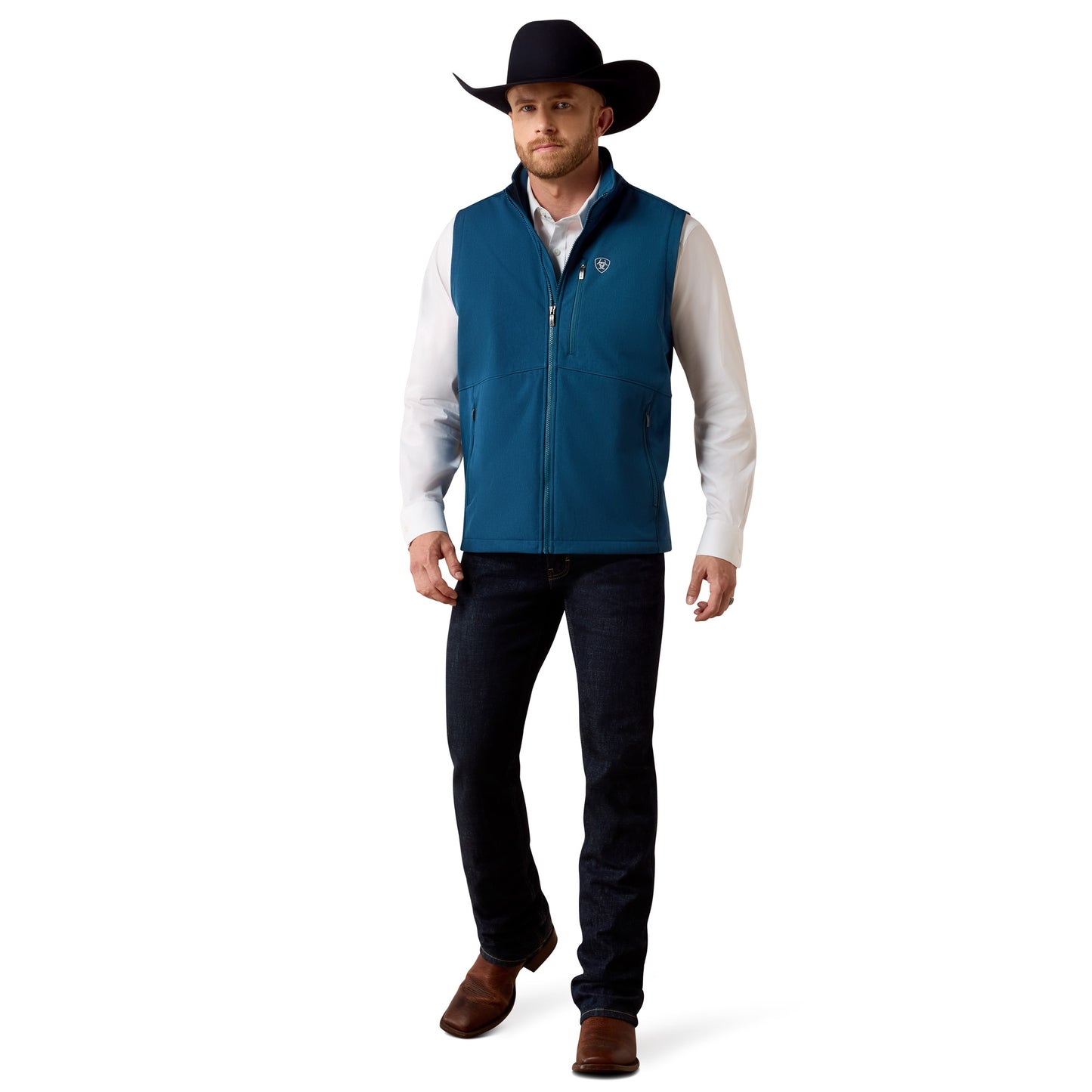 Ariat Men's Logo Legion Blue Heather Softshell Vest 10079366