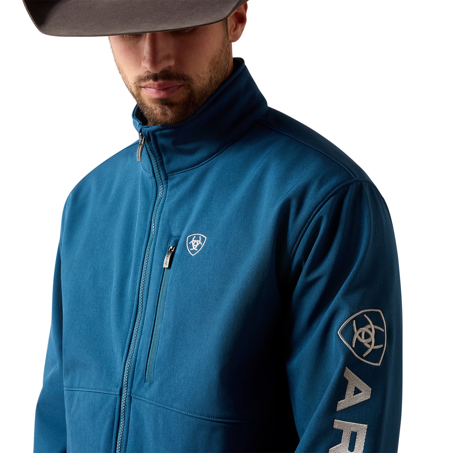 Ariat Men's Logo Legion Blue Heather Softshell Jacket 10079367