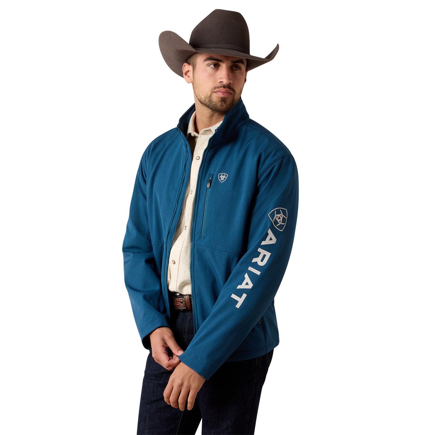 Ariat Men's Logo Legion Blue Heather Softshell Jacket 10079367