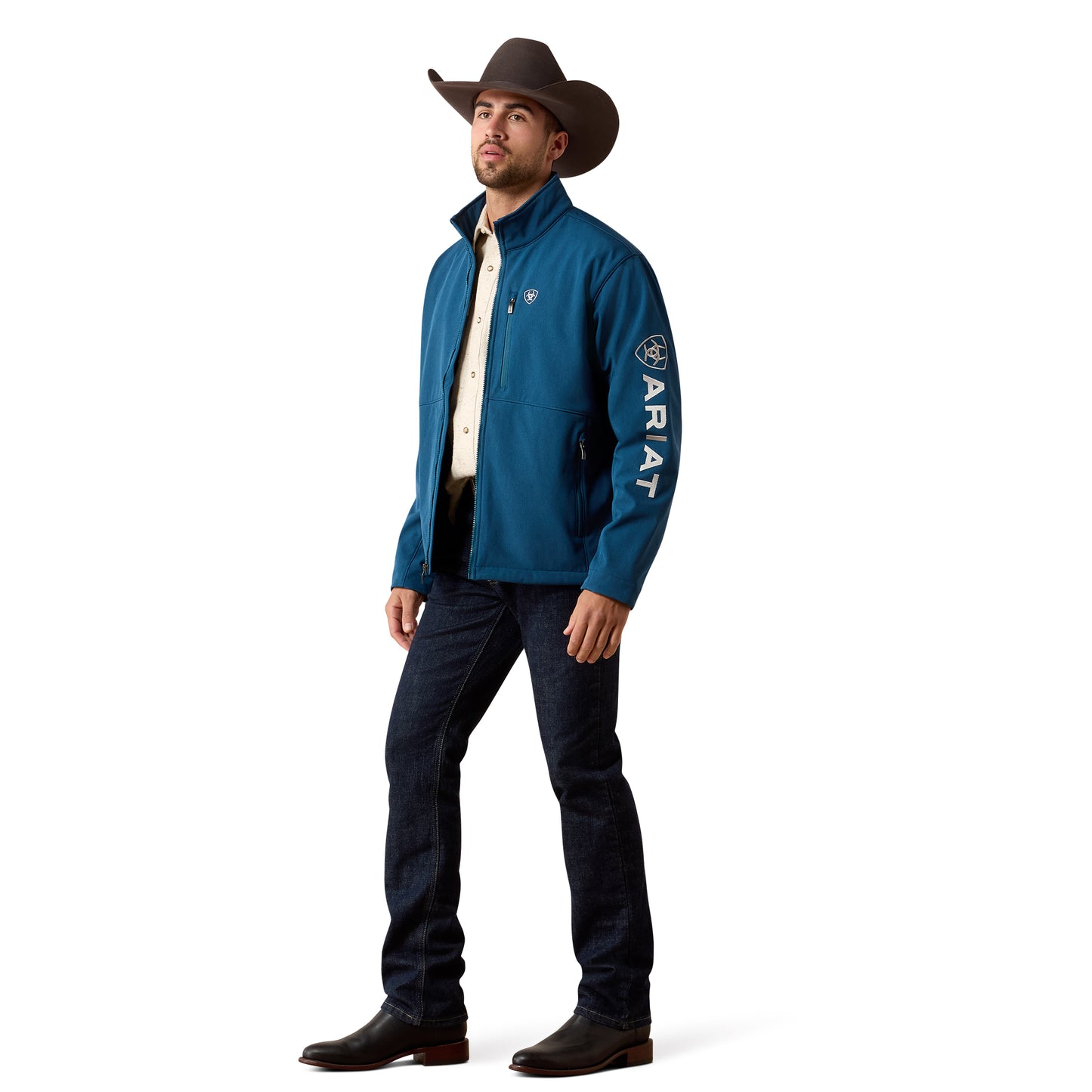 Ariat Men's Logo Legion Blue Heather Softshell Jacket 10079367