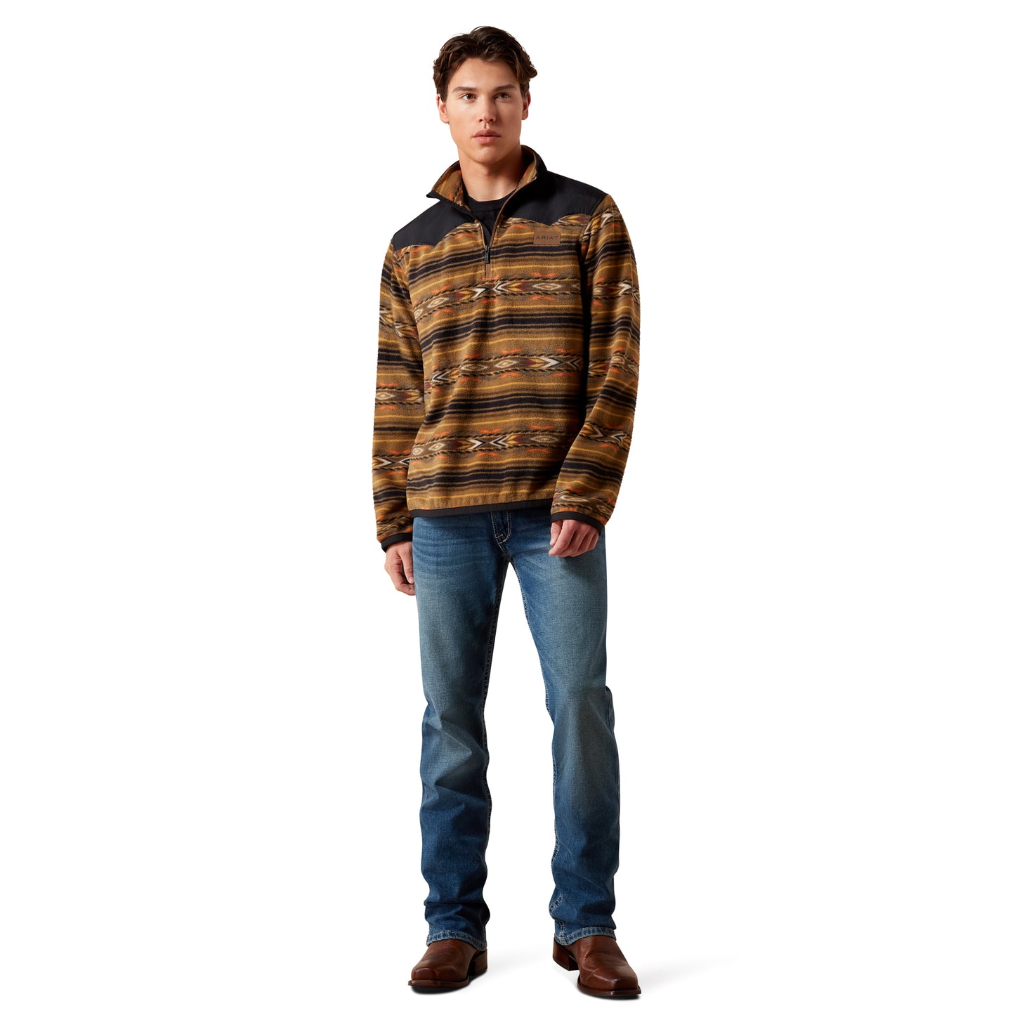 Ariat Men's Basis Kangaroo Serape Southwest Fleece Sweater 10079375