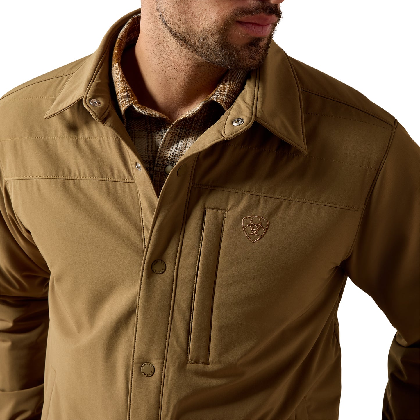 Ariat Men's Stretchshell Kangaroo Brown Shirt Jacket 10079378
