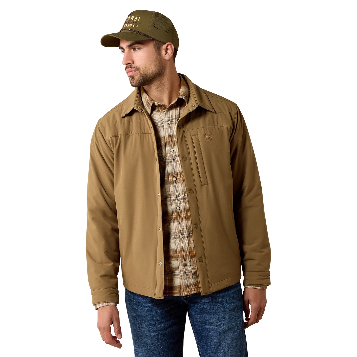 Ariat Men's Stretchshell Kangaroo Brown Shirt Jacket 10079378
