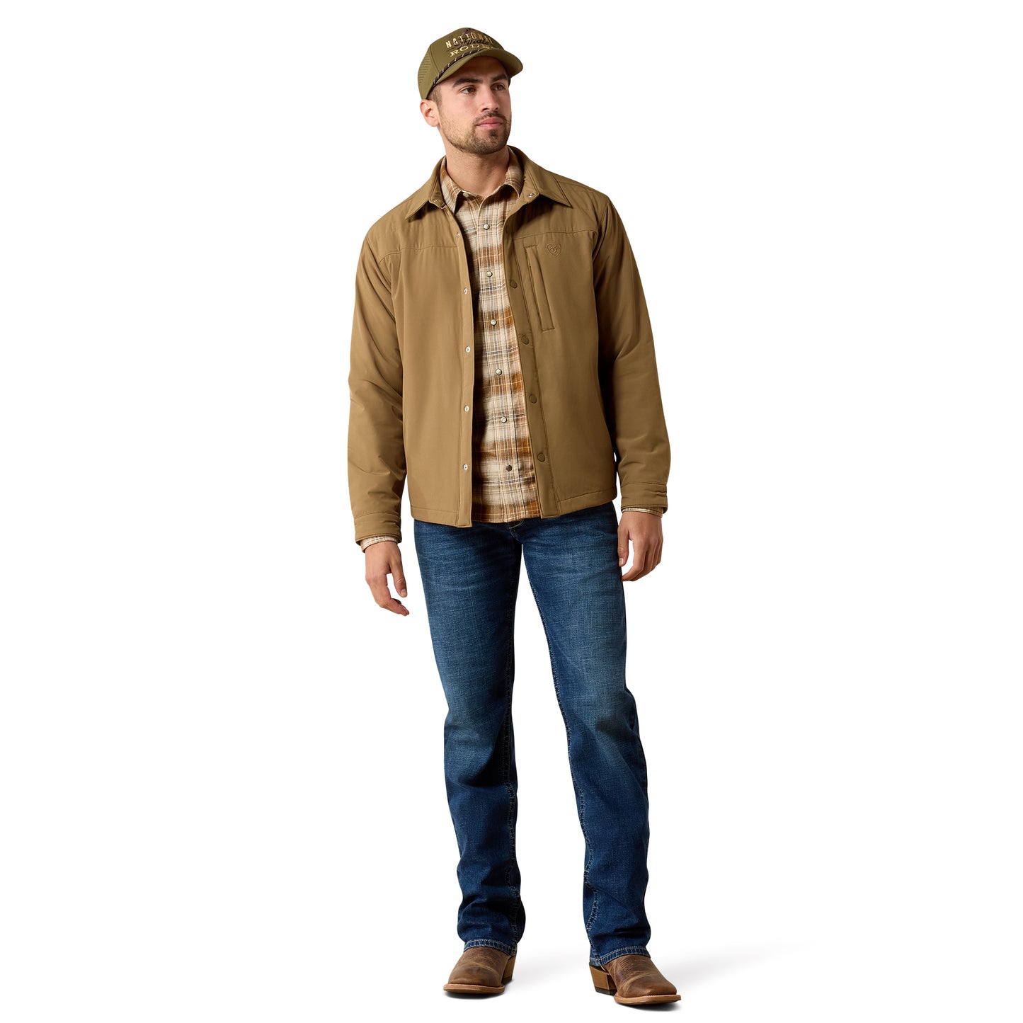 Ariat Men's Stretchshell Kangaroo Brown Shirt Jacket 10079378