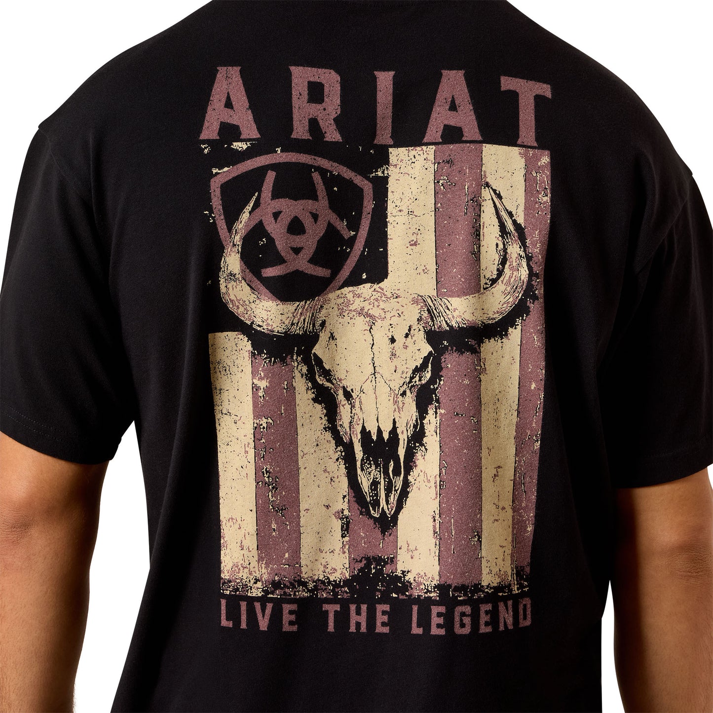 Ariat Men's Bison Legend Flag Washed Black ToughStock Boxy T-Shirt 10079380