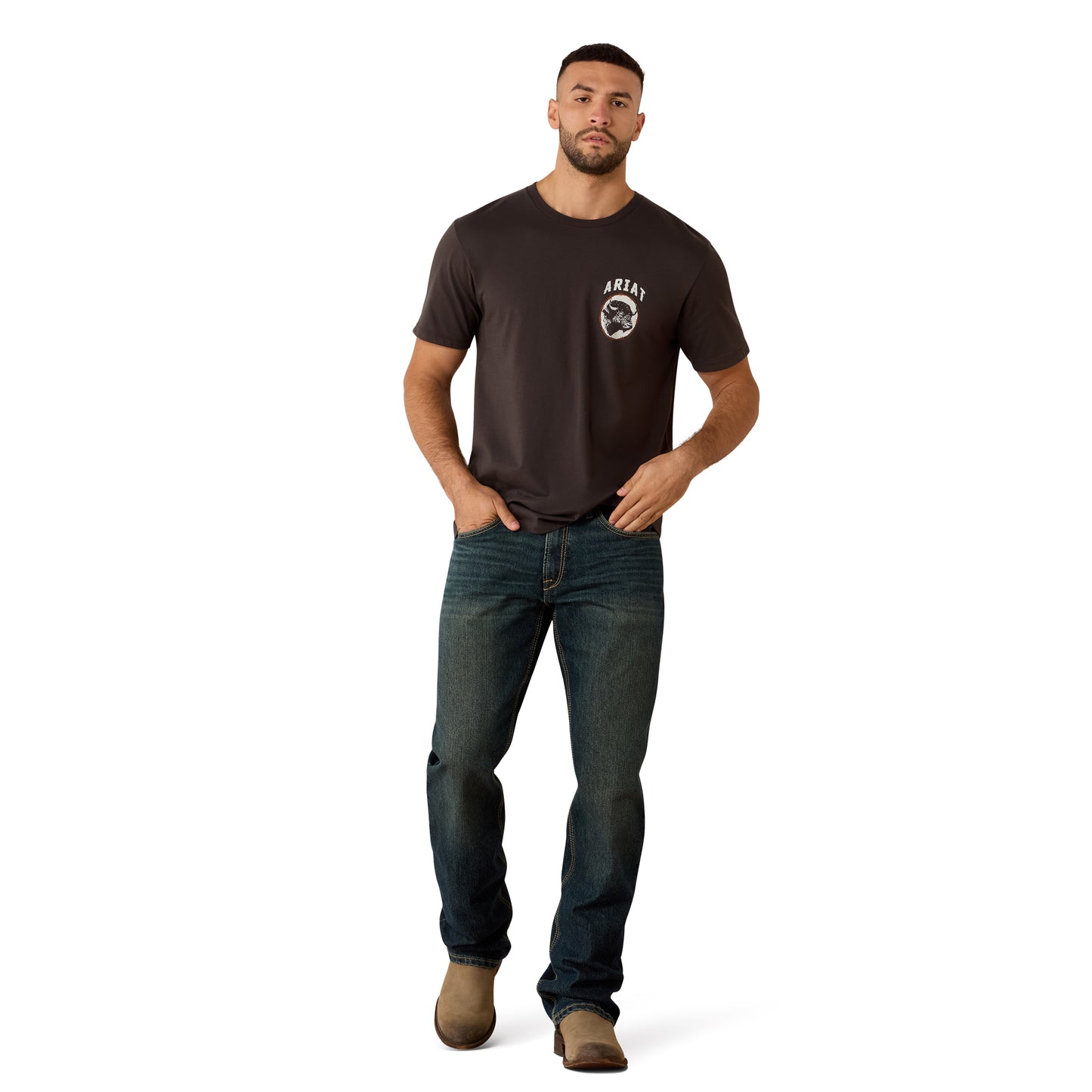 Ariat Men's Bison Brother Vintage Black T-Shirt 10079381