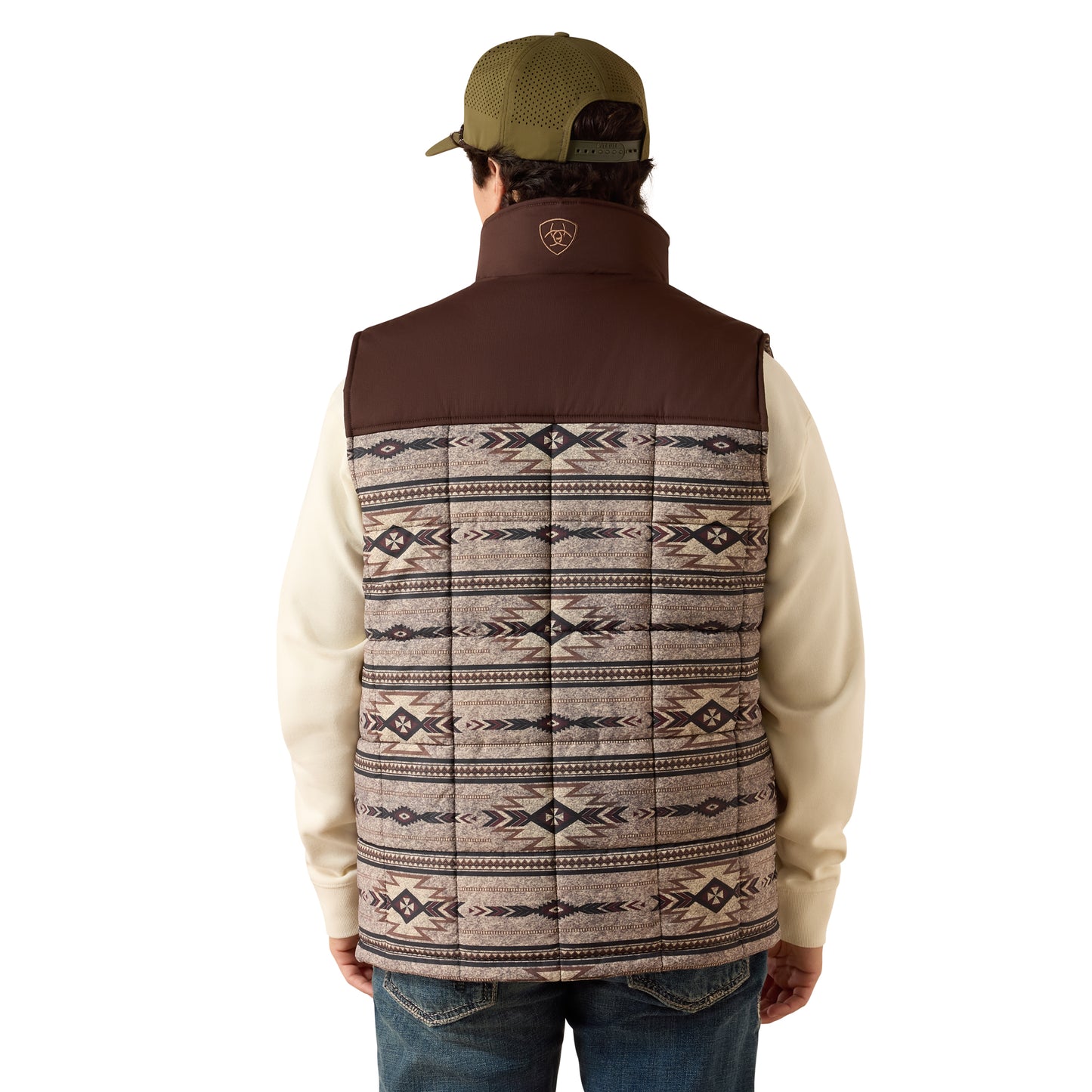 Ariat Men's Cruis Tonal Southwest Silver Mink Insulated Vest 10079386