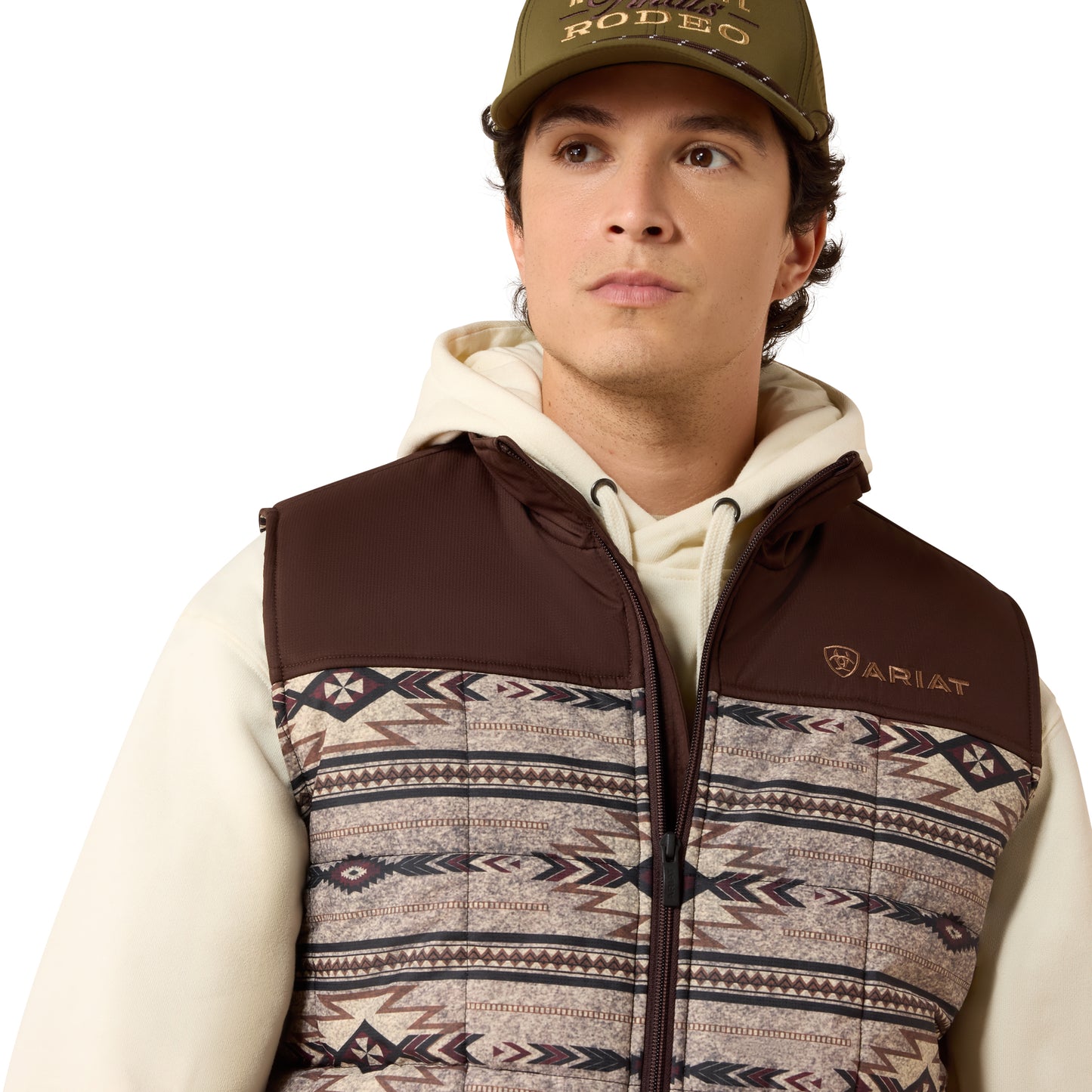 Ariat Men's Cruis Tonal Southwest Silver Mink Insulated Vest 10079386