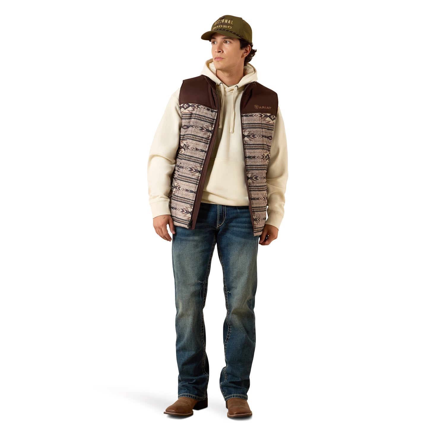 Ariat Men's Cruis Tonal Southwest Silver Mink Insulated Vest 10079386