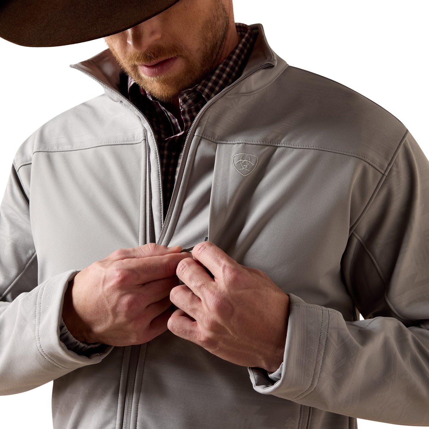 Ariat Men's Vernon Wet Weather Emboss Southwest Softshell Jacket 10079400