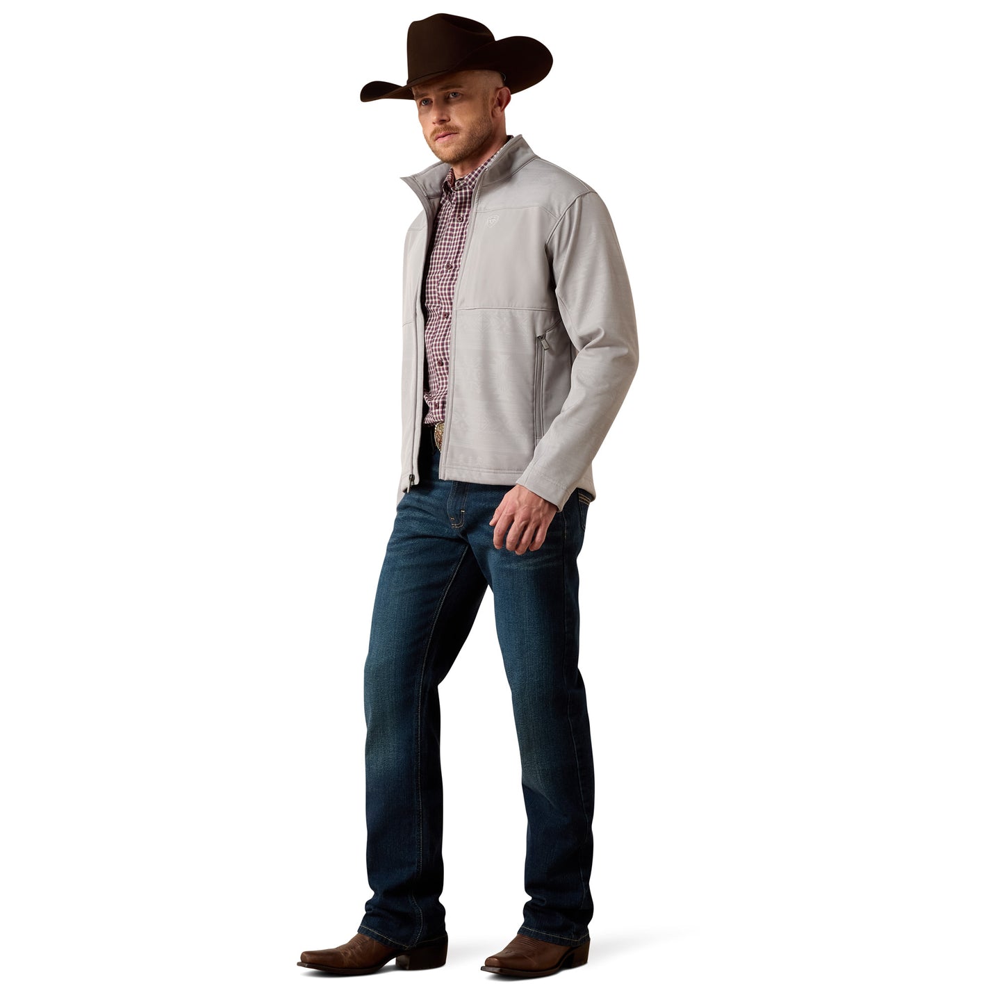 Ariat Men's Vernon Wet Weather Emboss Southwest Softshell Jacket 10079400