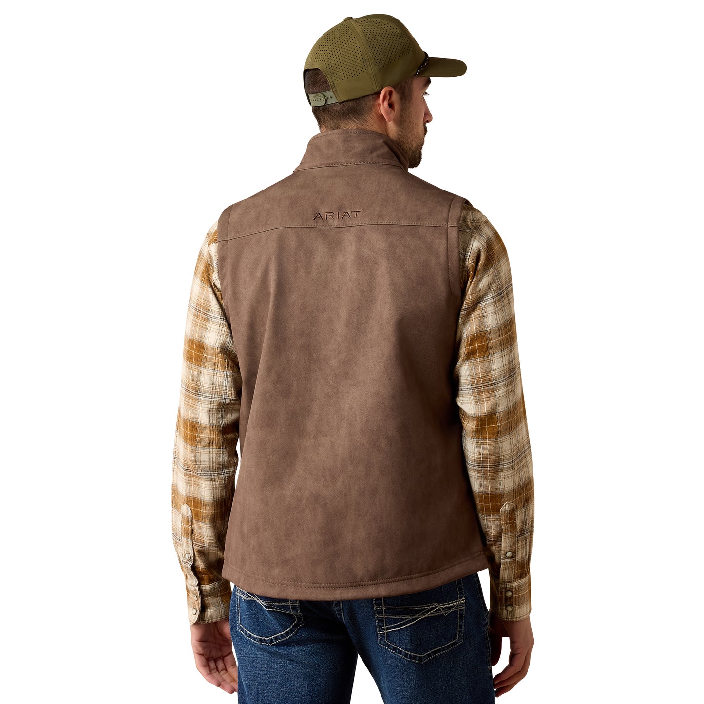 Ariat Men's Vernon Wren Faux Leather Print Softshell Vest 10079403