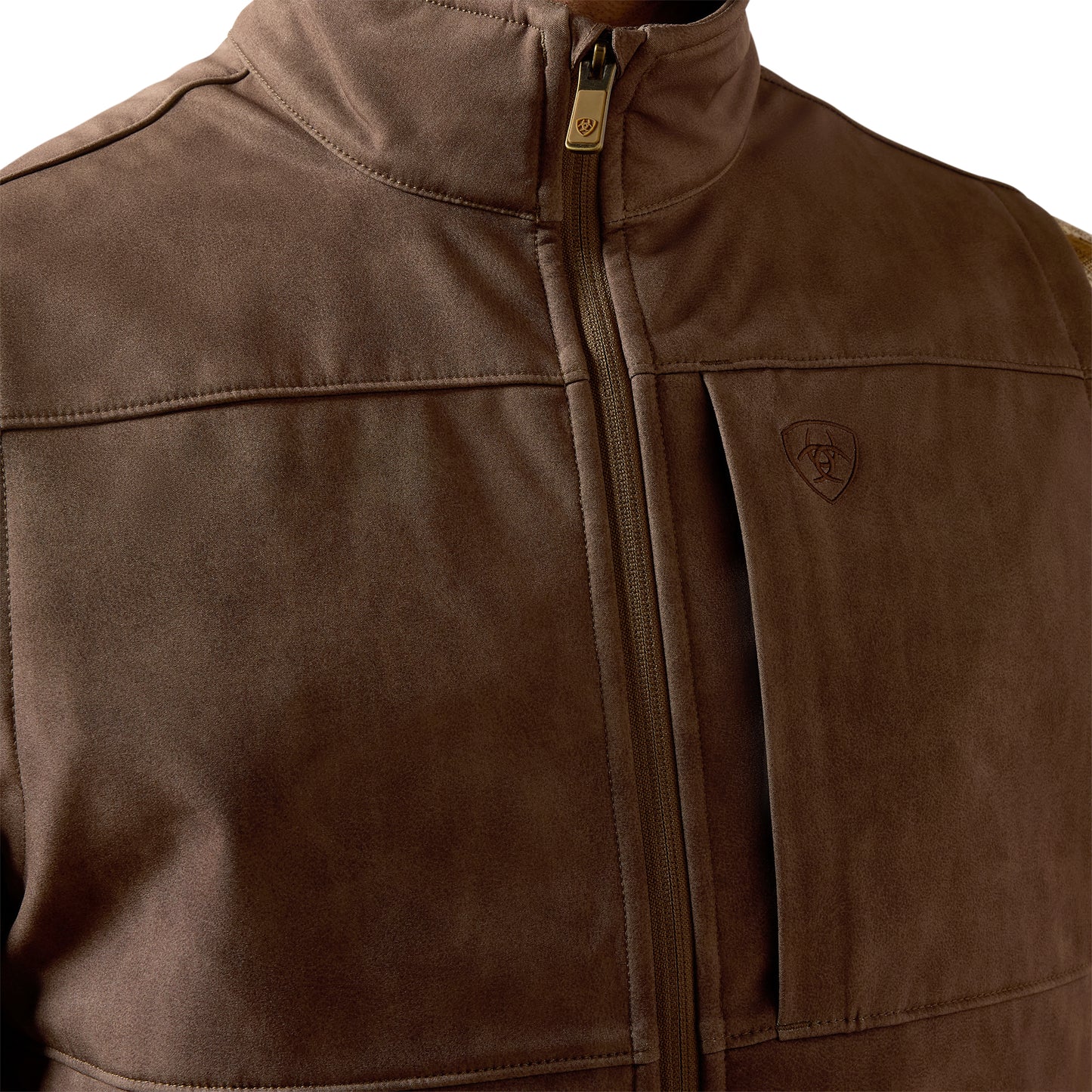 Ariat Men's Vernon Wren Faux Leather Print Softshell Vest 10079403