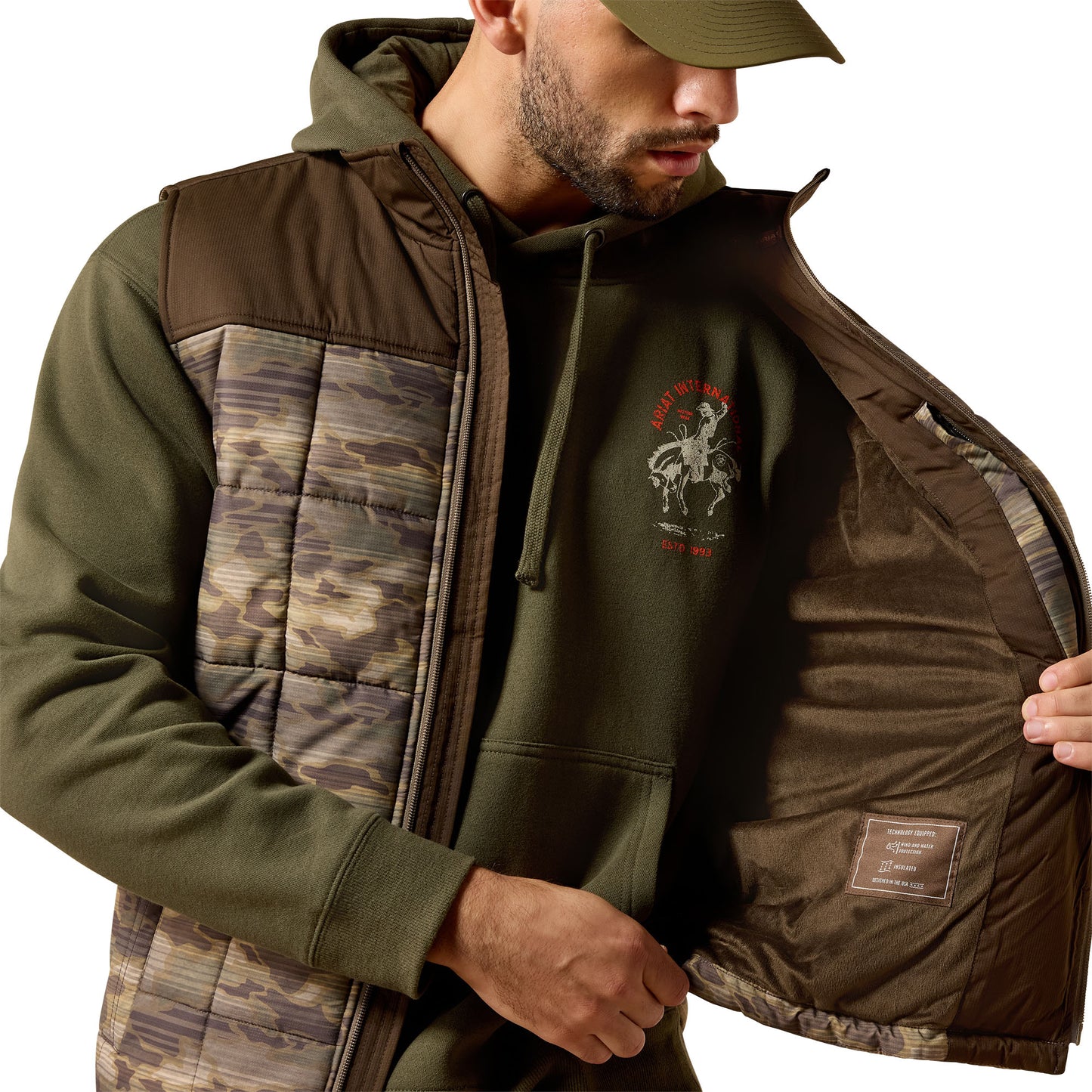 Ariat Men's Crius Wren Camo Serape Insulated Vest 10079405