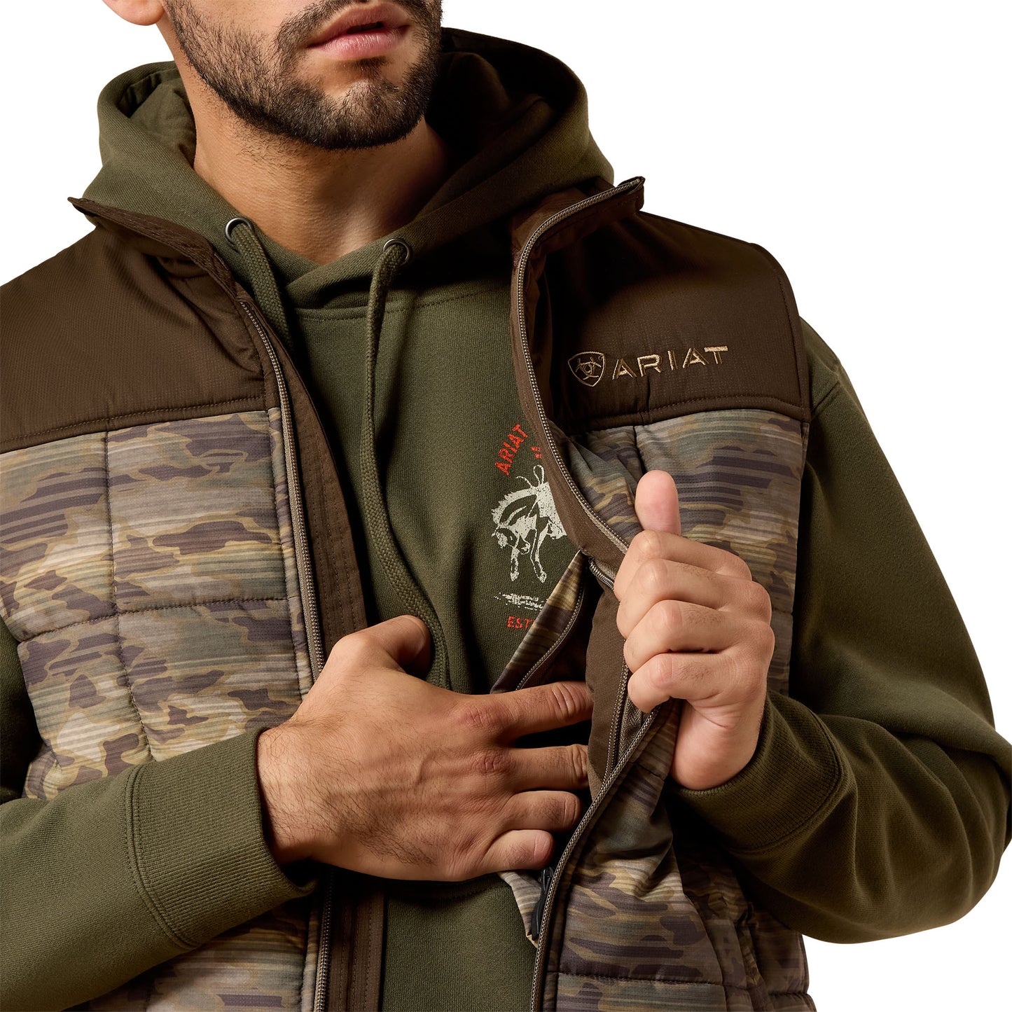 Ariat Men's Crius Wren Camo Serape Insulated Vest 10079405