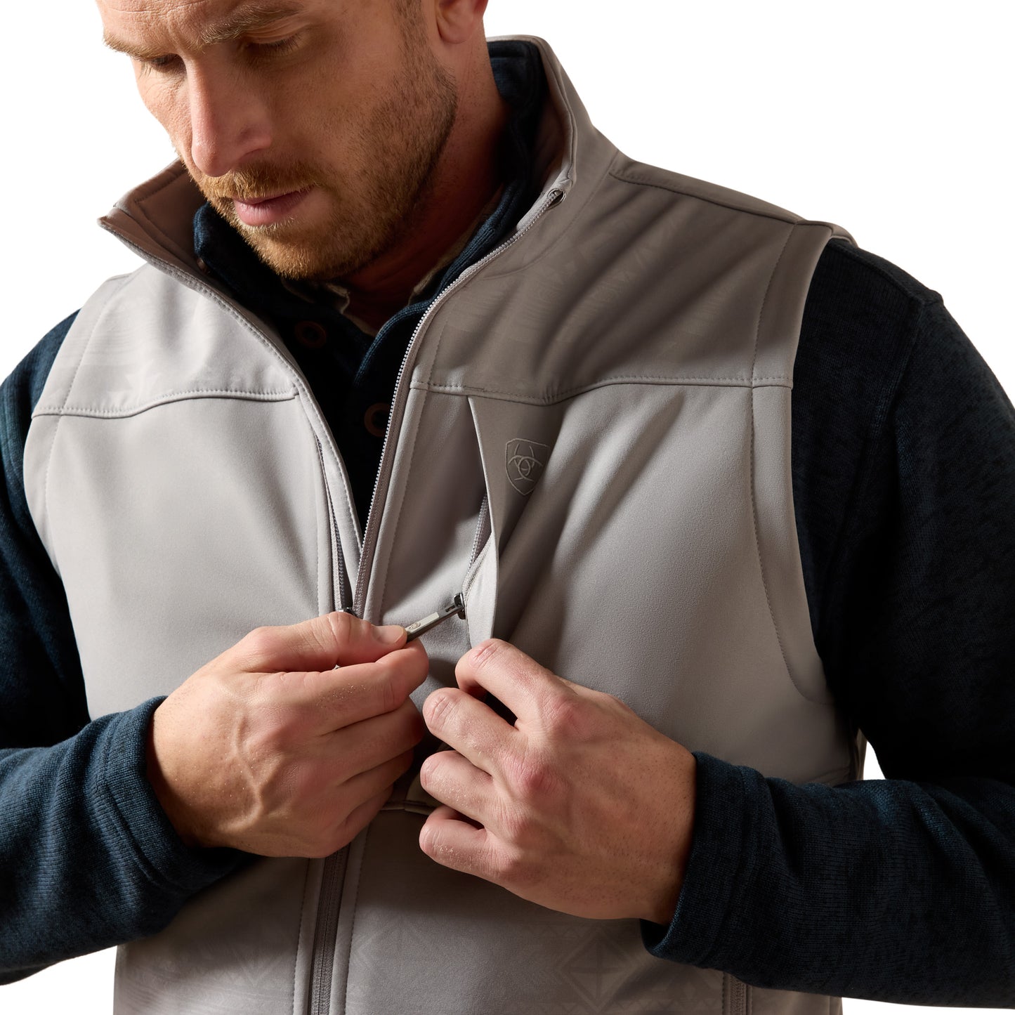 Ariat Men's Vernon Wet Weather Emboss Southwest Softshell Vest 10079430
