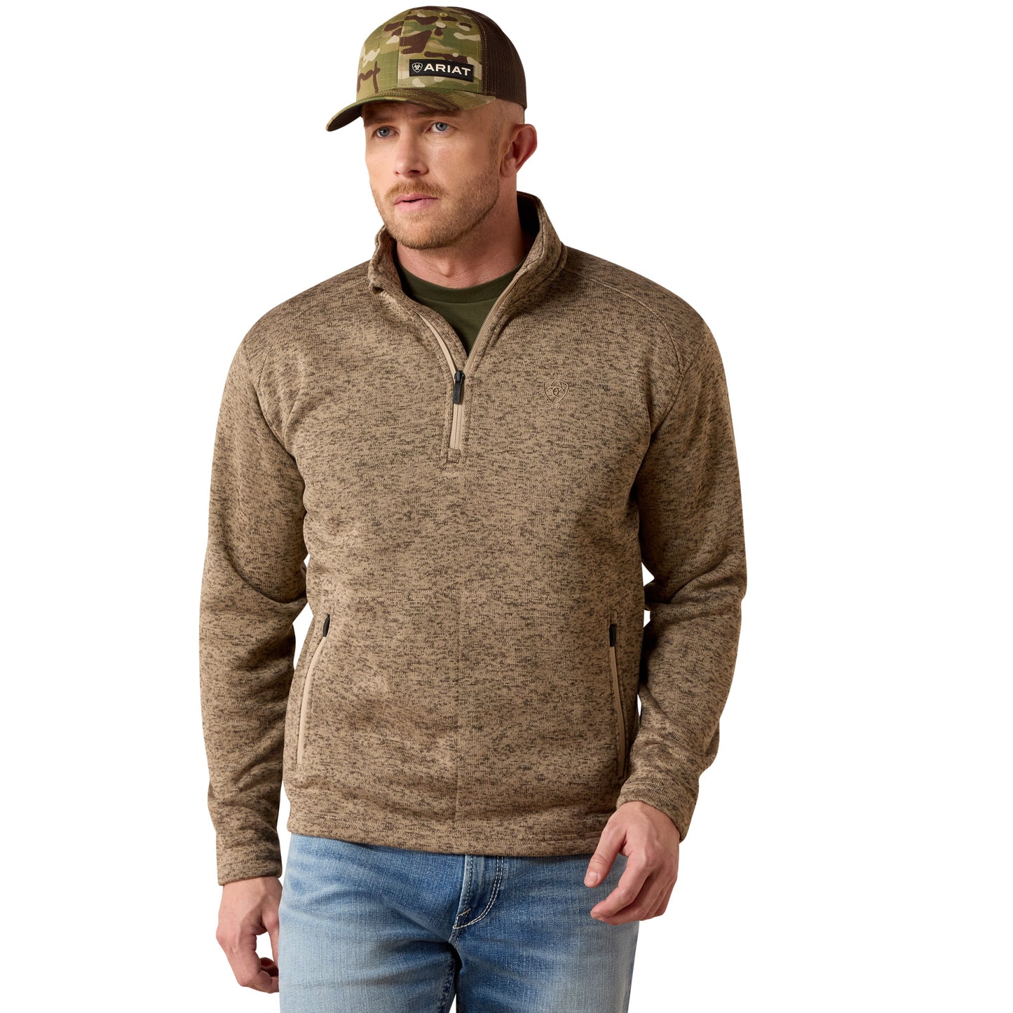 Ariat Men's Caldwell Savannah Tan 1/4 Zip Sweater 10079435