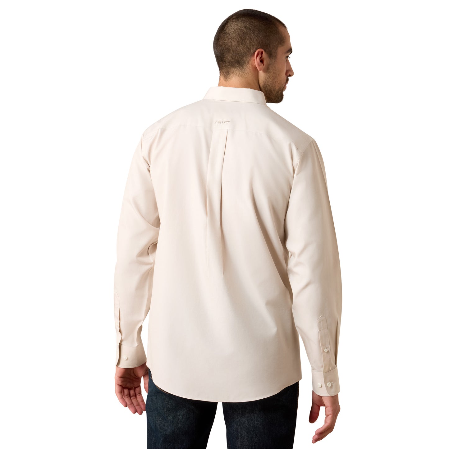 Ariat Men's Wrinkle Free Solid Pinpoint Savannah Tan Oxford Classic Fit Shirt 10079436