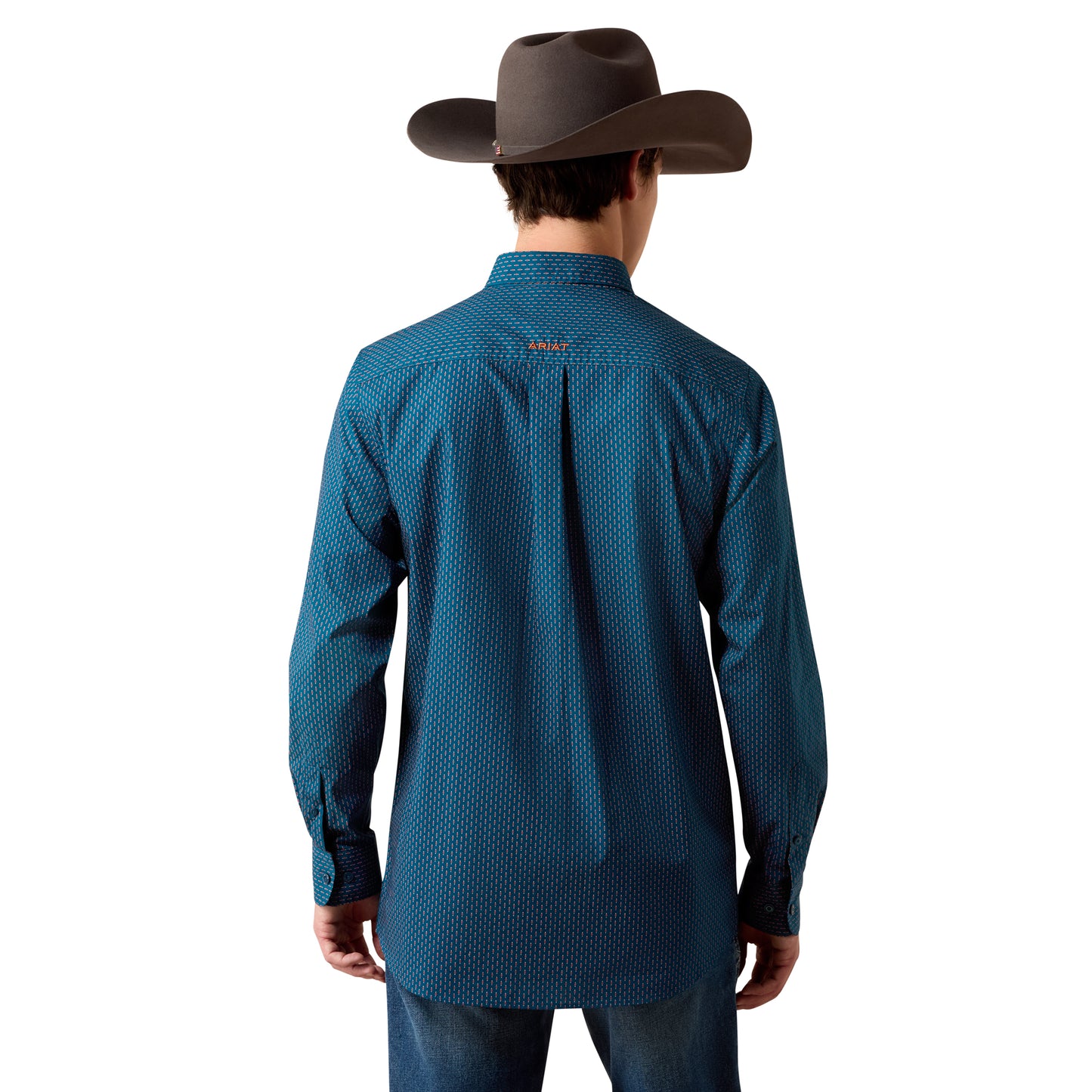 Ariat Men's Claude Sailor Blue Mirco Geometric Fitted Shirt 10079444