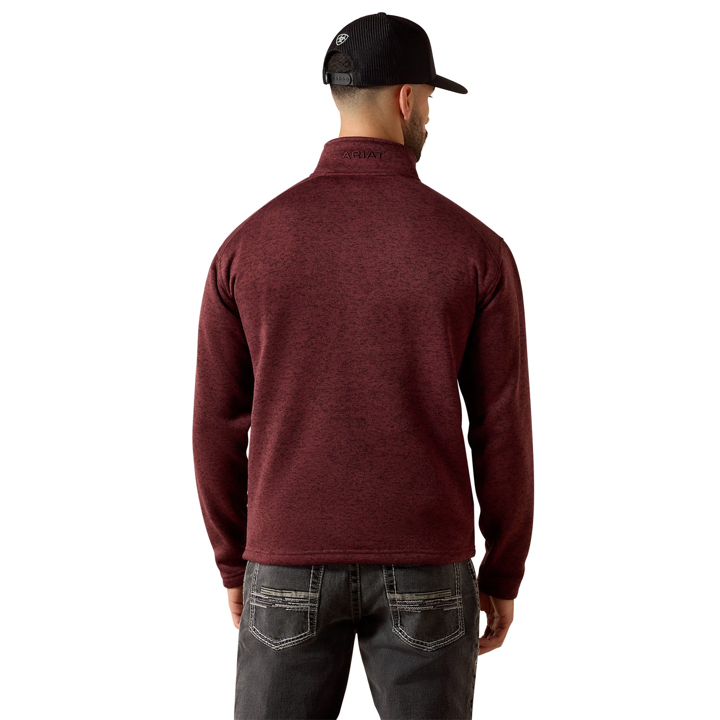 Ariat Men's Caldwell Red Mahogany 1/4 Zip Sweater 10079456