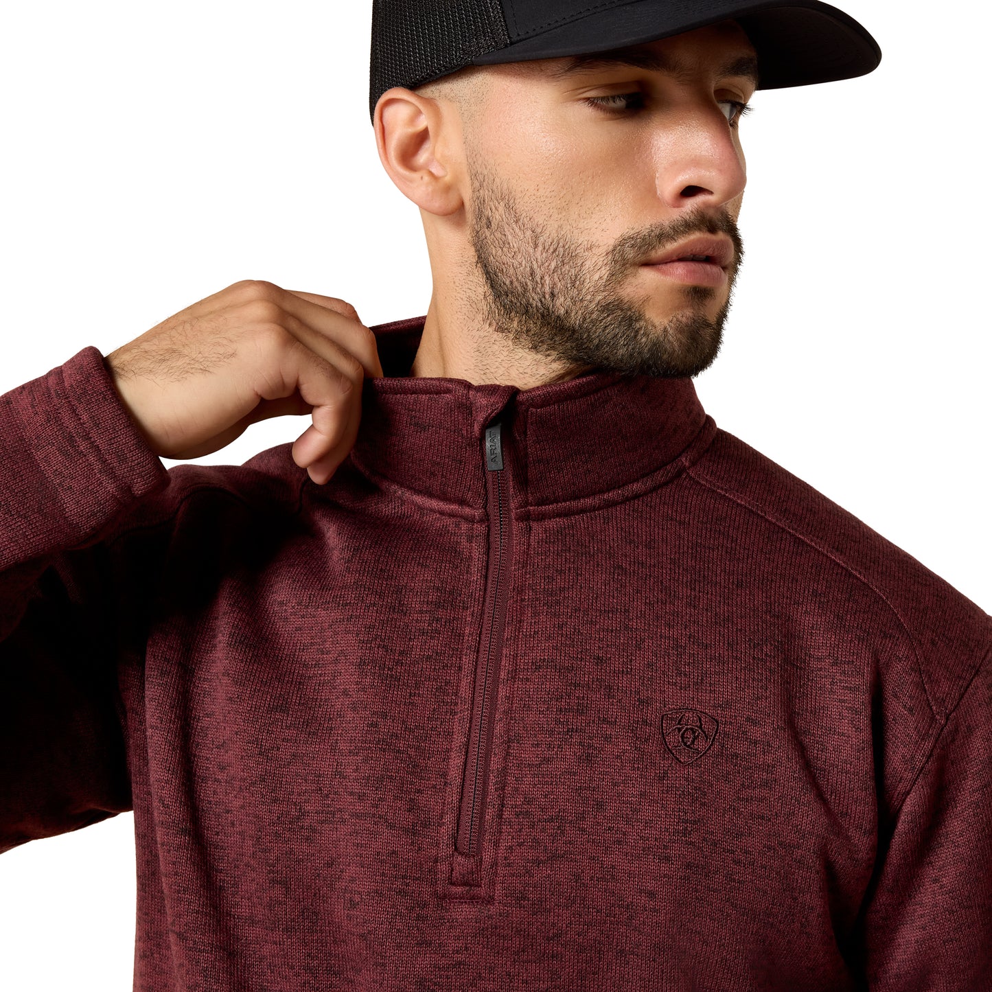Ariat Men's Caldwell Red Mahogany 1/4 Zip Sweater 10079456