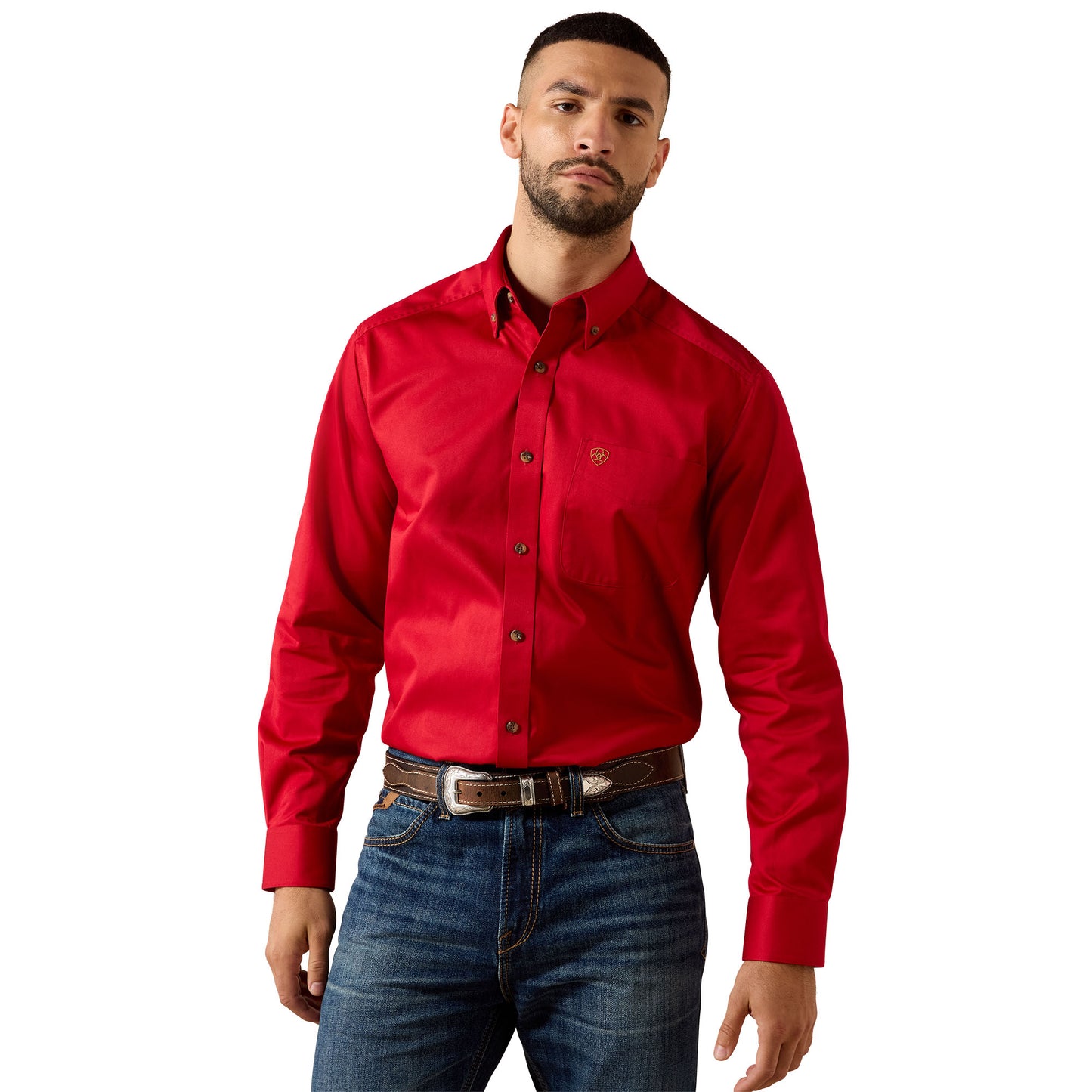 Ariat Men's Solid Twill Scarlet Sage Classic Fit Shirt 10079475