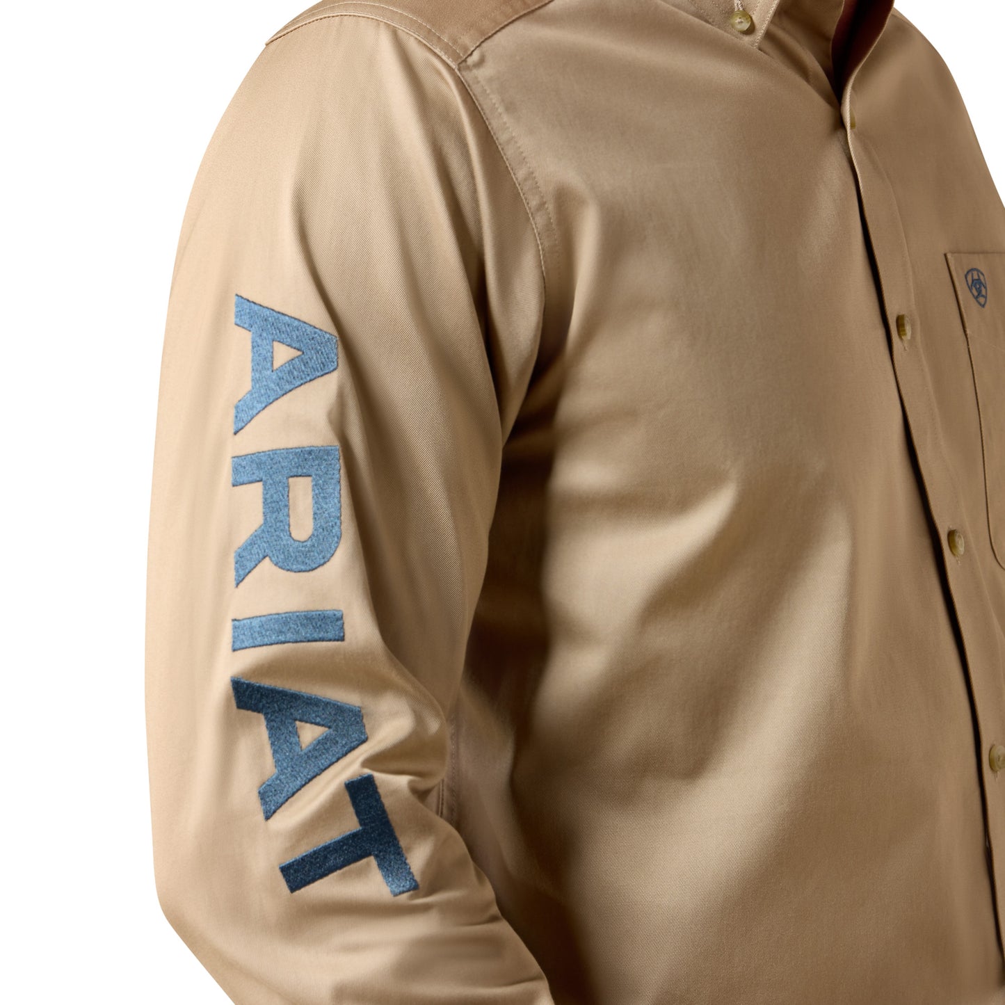 Ariat Men's Team Logo Twill Savannah Tan Classic Fit Shirt 10079478