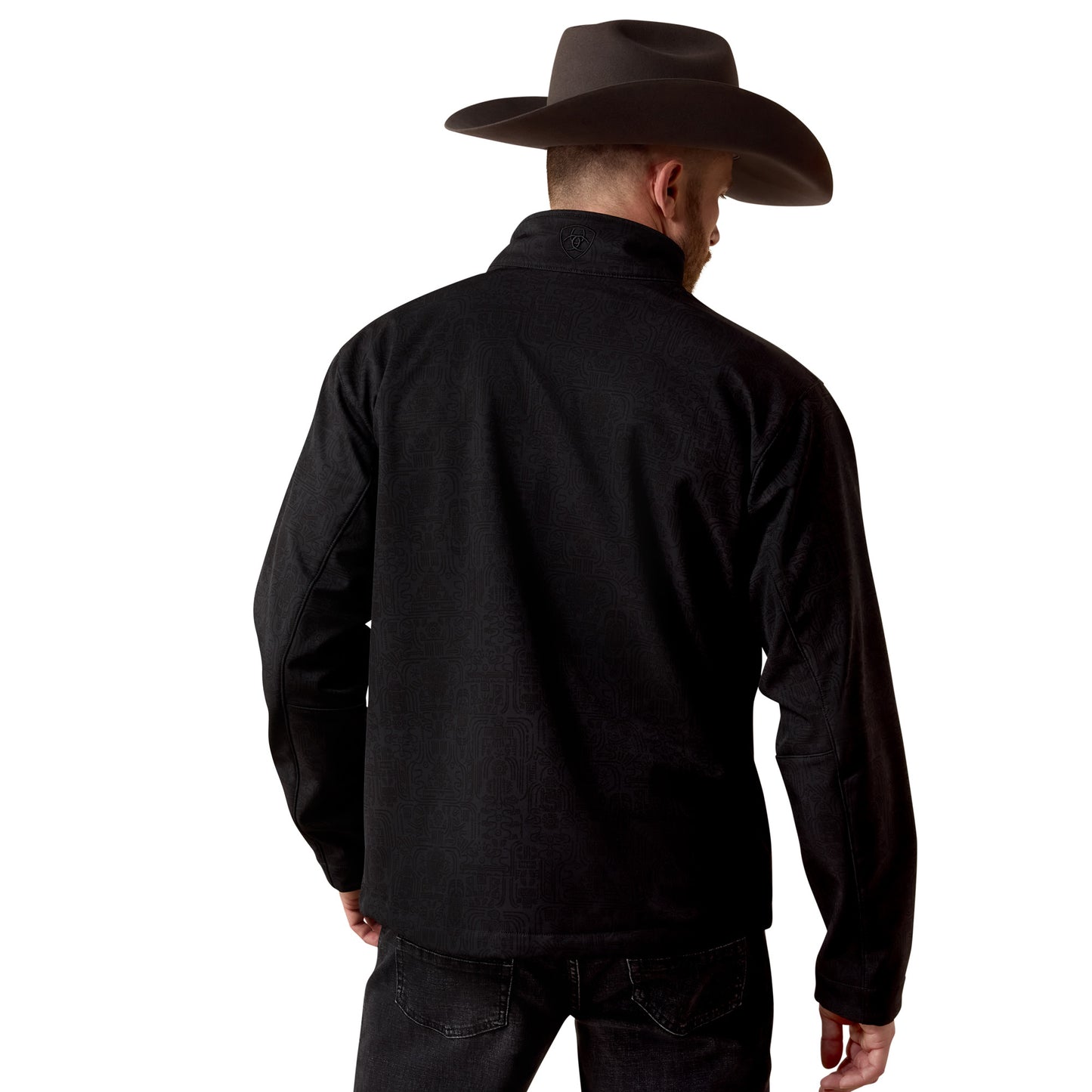 Ariat Men's Logo Black Mexico Emboss Print Softshell Jacket 10079490