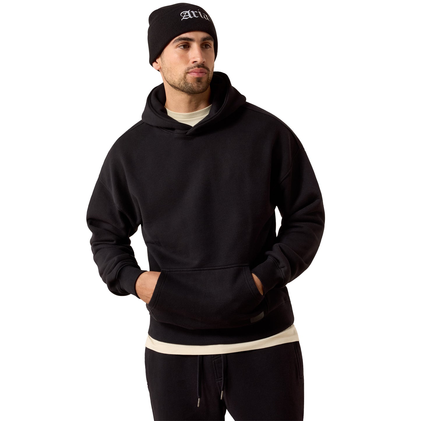 Ariat Men's ToughStock Washed Black Heavyweight Fleece Hoodie 10079504