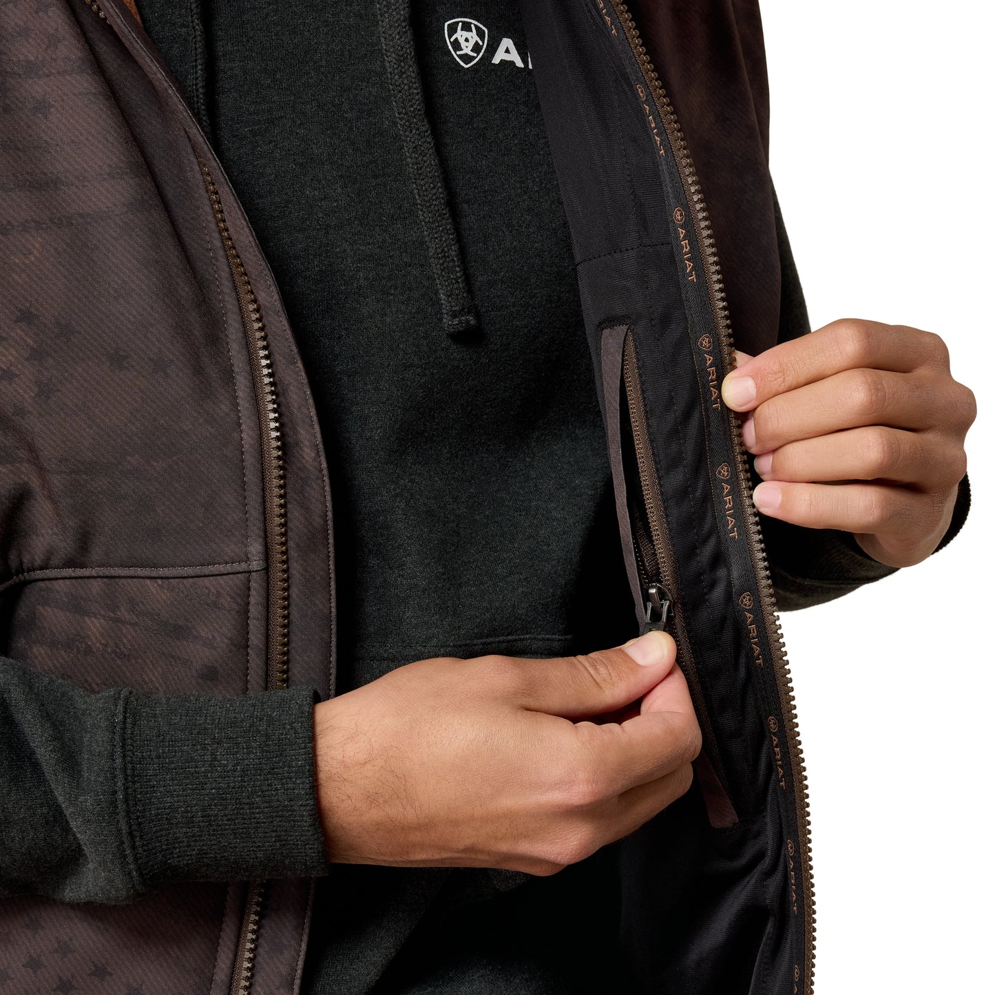 Ariat Men's Patriot Flag Brown Softshell Vest 10079521