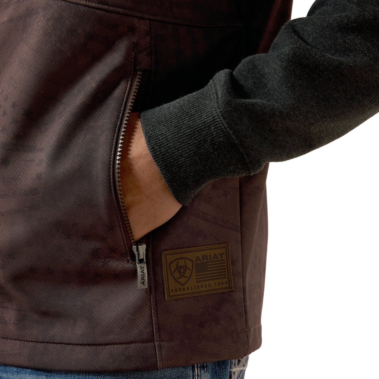 Ariat Men's Patriot Flag Brown Softshell Vest 10079521
