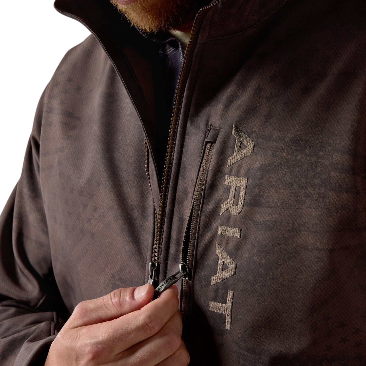 Ariat Men's Patriot Flag Brown Softshell Jacket 10079522