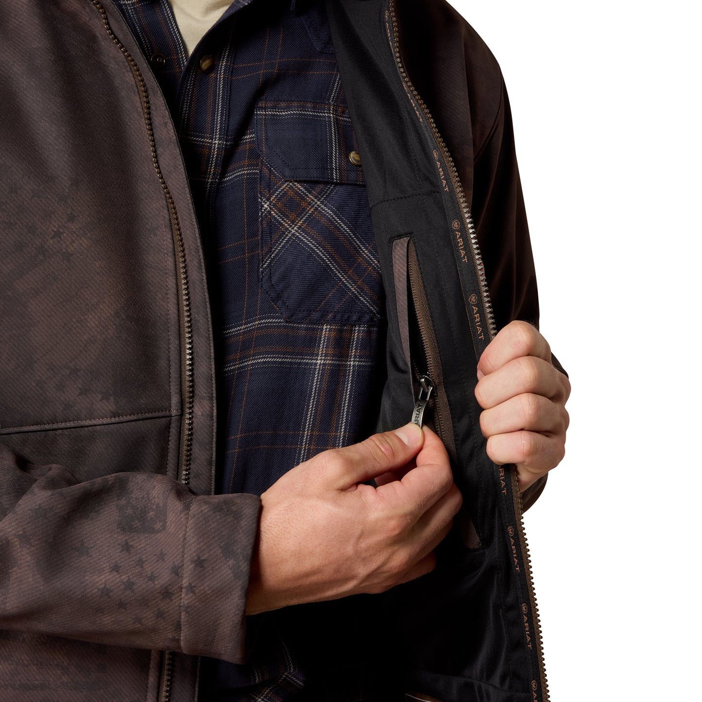 Ariat Men's Patriot Flag Brown Softshell Jacket 10079522