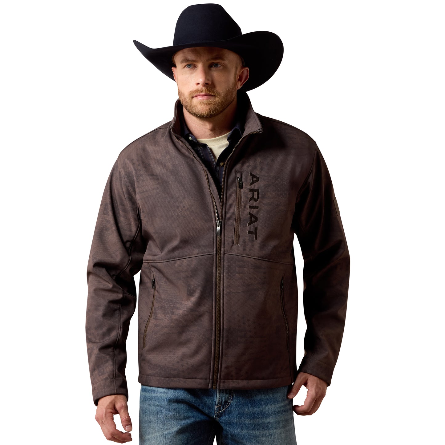 Ariat Men's Patriot Flag Brown Softshell Jacket 10079522