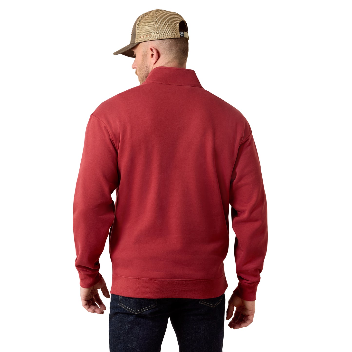 Ariat Men's Core 1/4 Zip Brick Red Sweatshirt 10079523