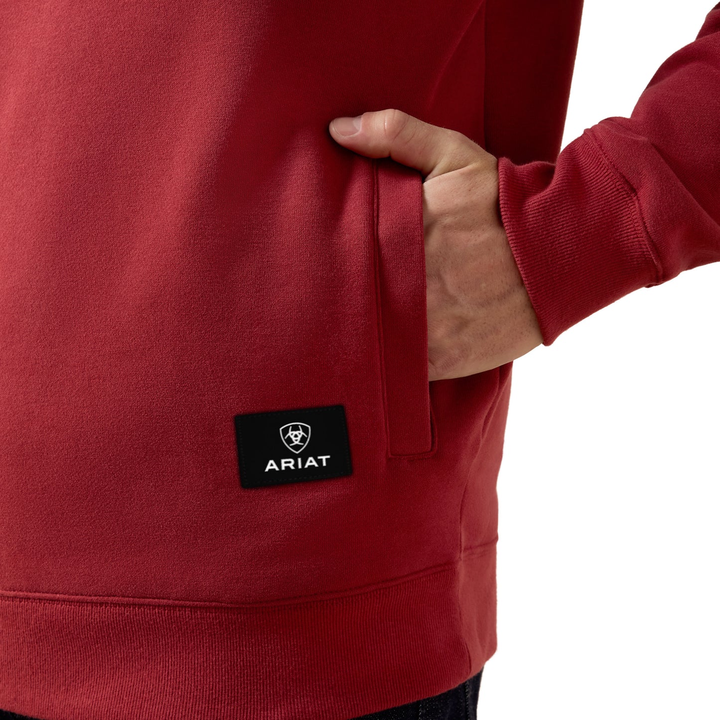 Ariat Men's Core 1/4 Zip Brick Red Sweatshirt 10079523