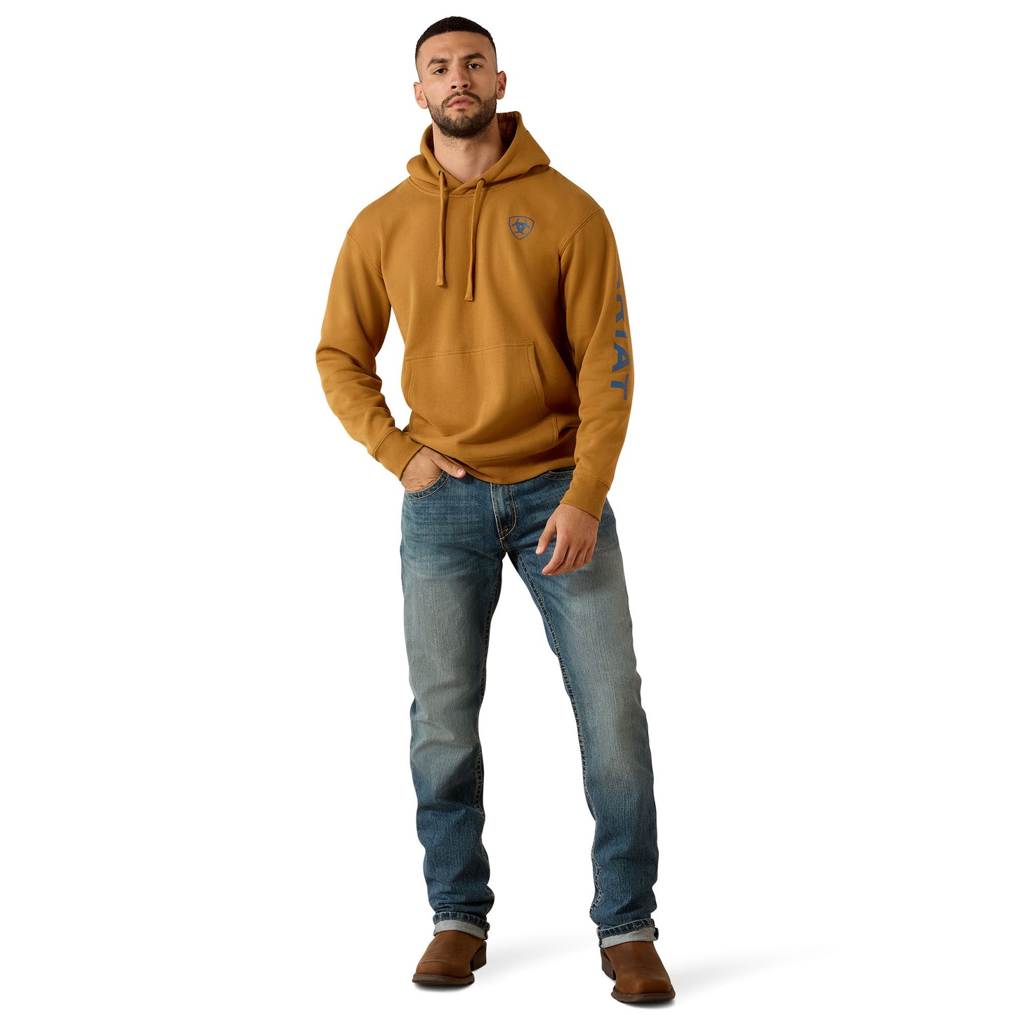 Ariat Men's Bone Brown Logo Hoodie 10079528