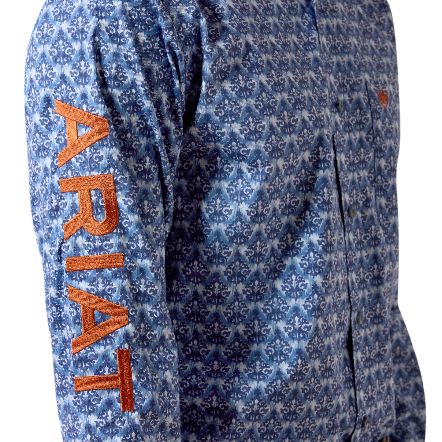 Ariat Men's Team Eric Blue Multi Ikat Print Fitted Shirt 10079535