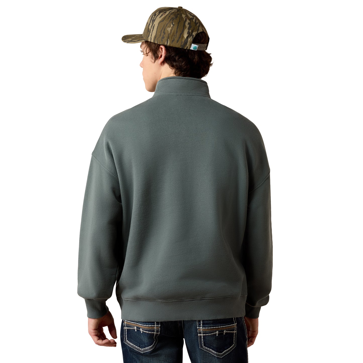Ariat Men's ToughStock Washed 1/4 Zip Heavyweight Fleece Sweatshirt 10079538