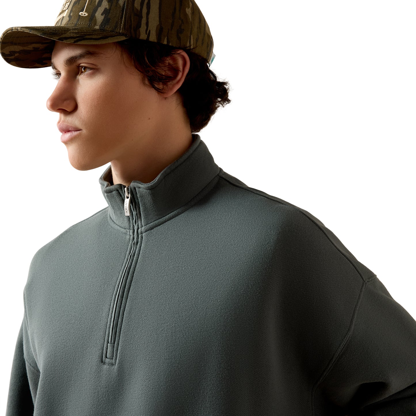 Ariat Men's ToughStock Washed 1/4 Zip Heavyweight Fleece Sweatshirt 10079538