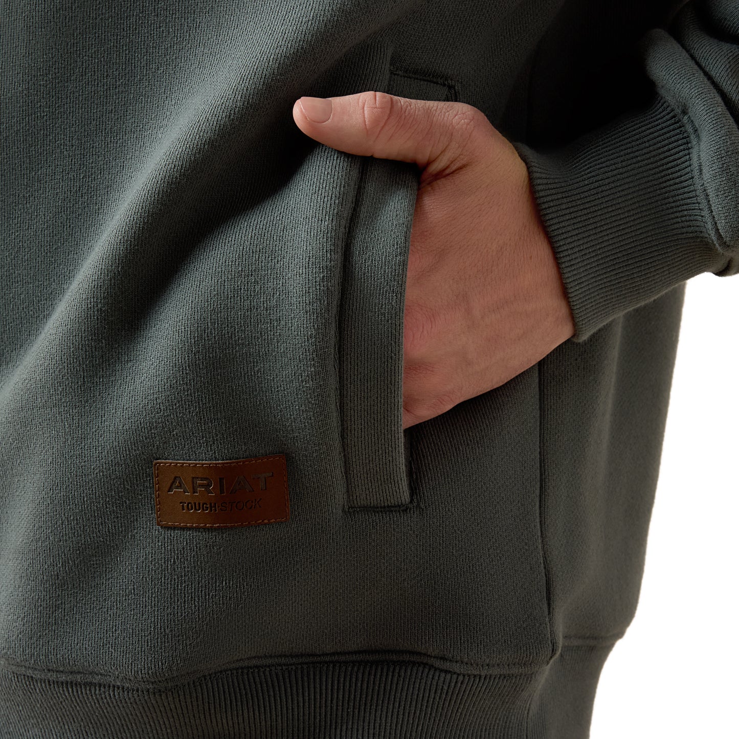 Ariat Men's ToughStock Washed 1/4 Zip Heavyweight Fleece Sweatshirt 10079538