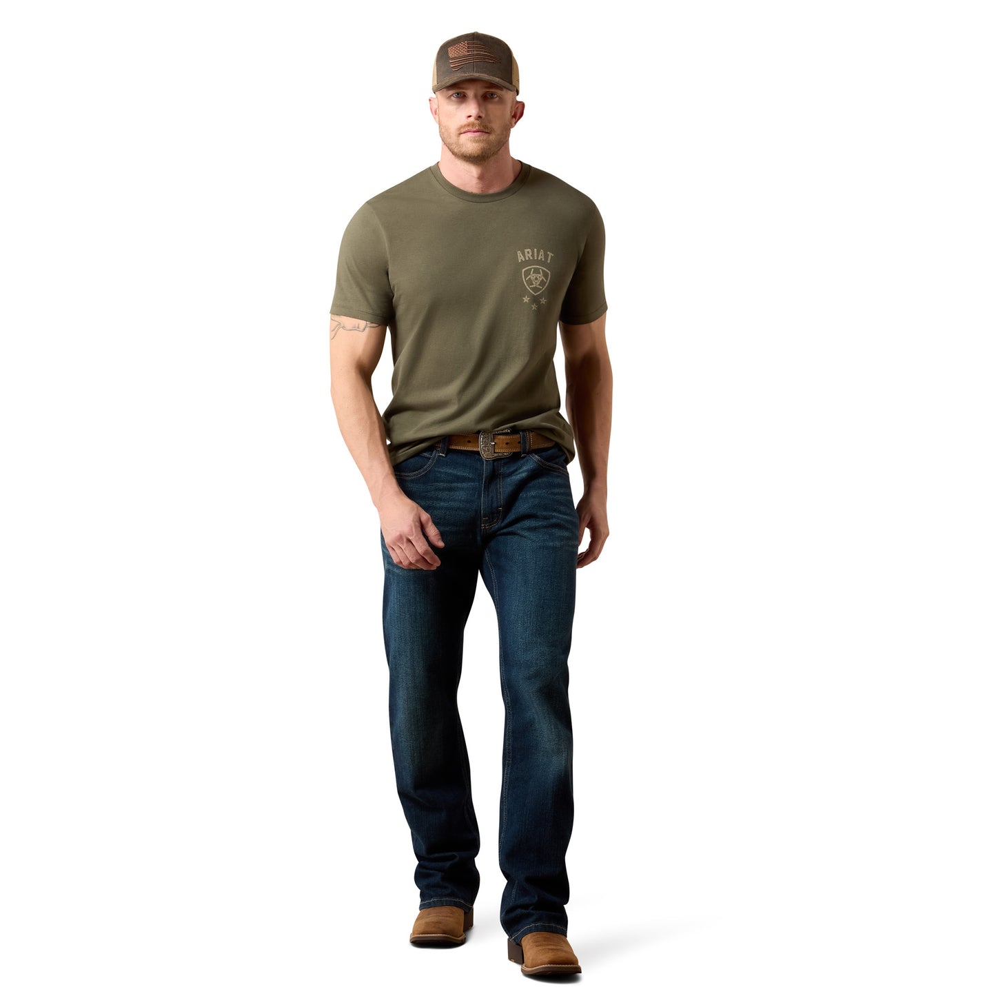 Ariat Men's Eagle Thunder Army Green T-Shirt 10079541