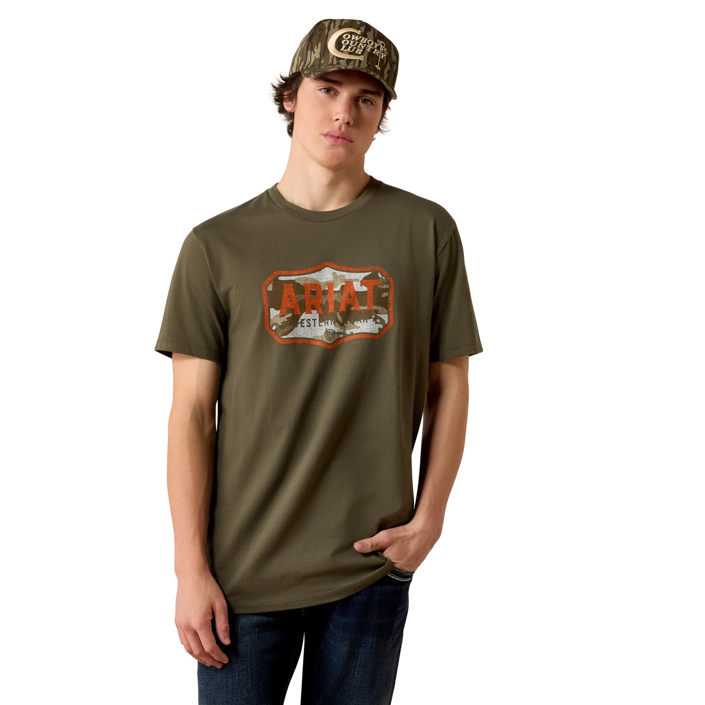 Ariat Men's Wild Creek Camo Army Green Graphic T-Shirt 10079542