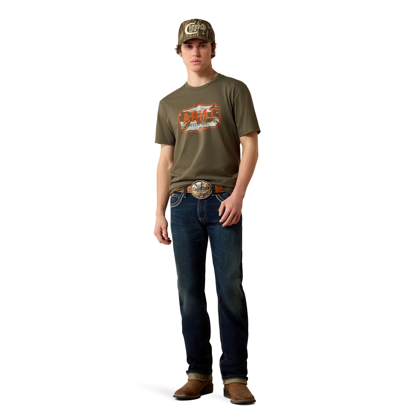 Ariat Men's Wild Creek Camo Army Green Graphic T-Shirt 10079542