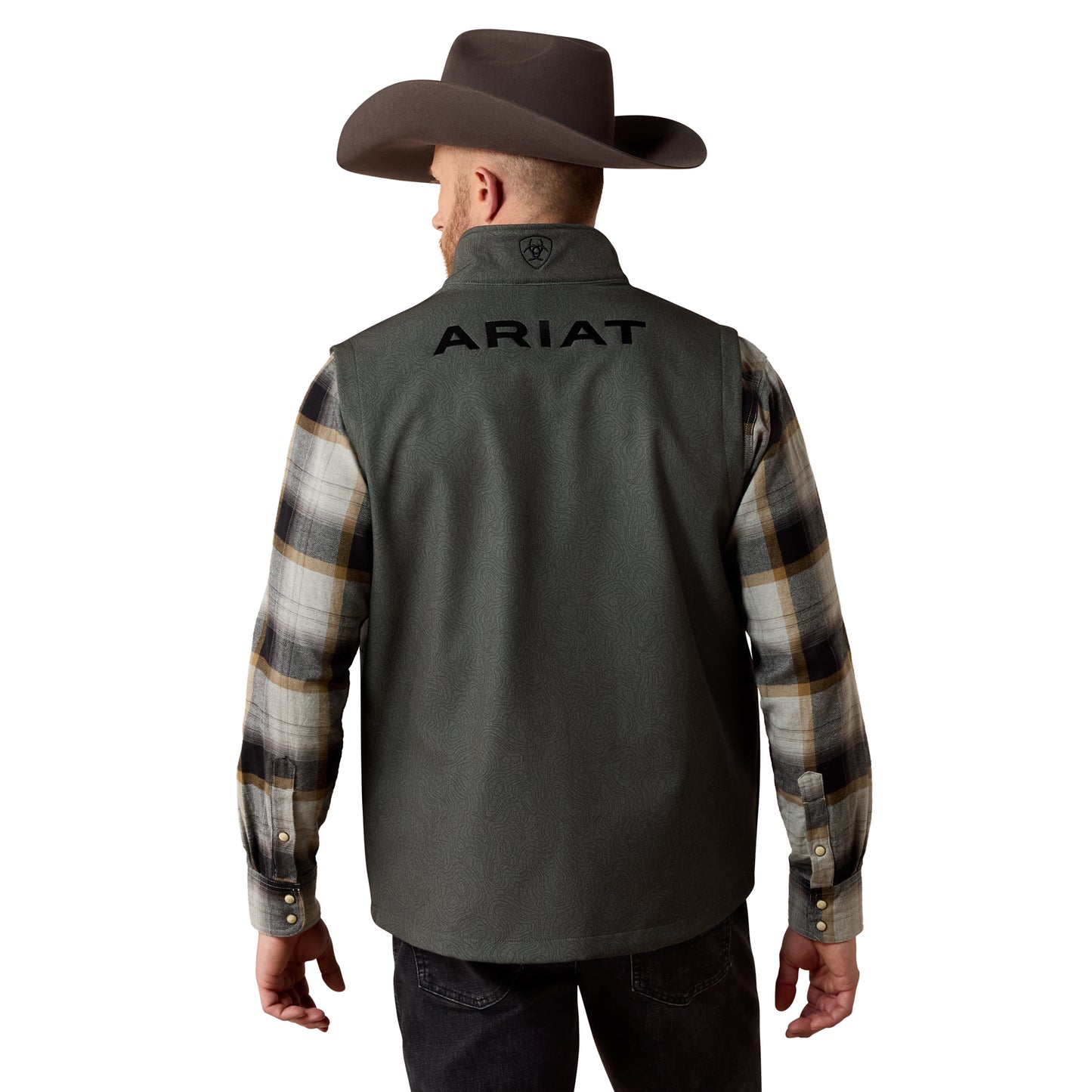 Ariat Men's Logo Beluga Grey Softshell Vest 10079578