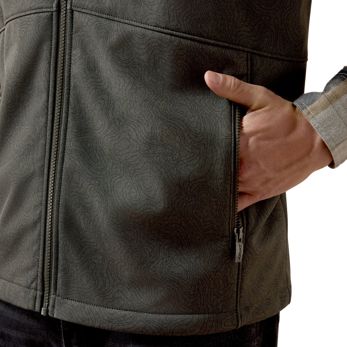 Ariat Men's Logo Beluga Grey Softshell Vest 10079578