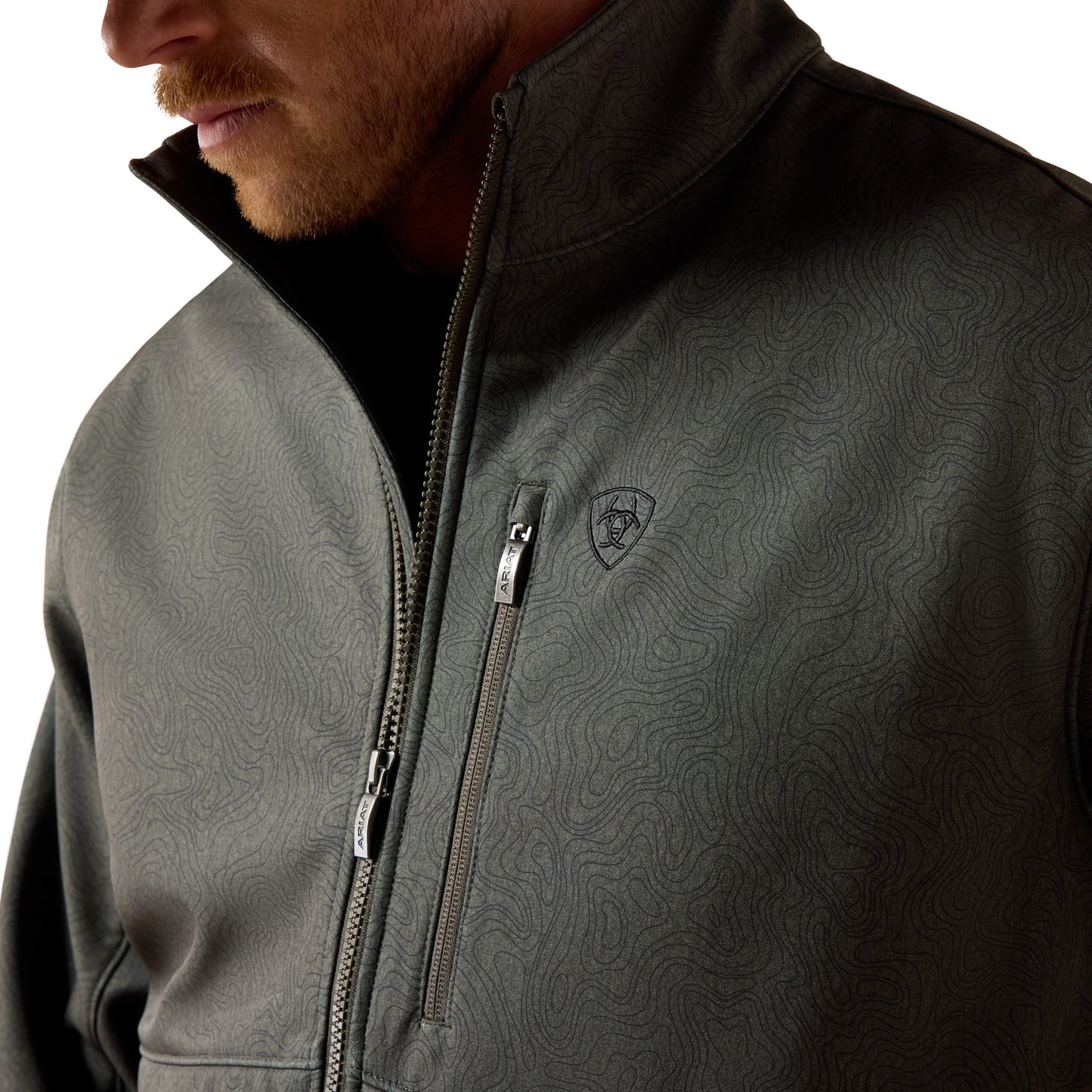 Ariat Men's Logo Beluga Grey Softshell Jacket 10079579